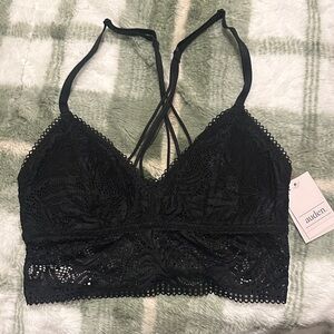 Auden Black Cross Back Lace Bralette